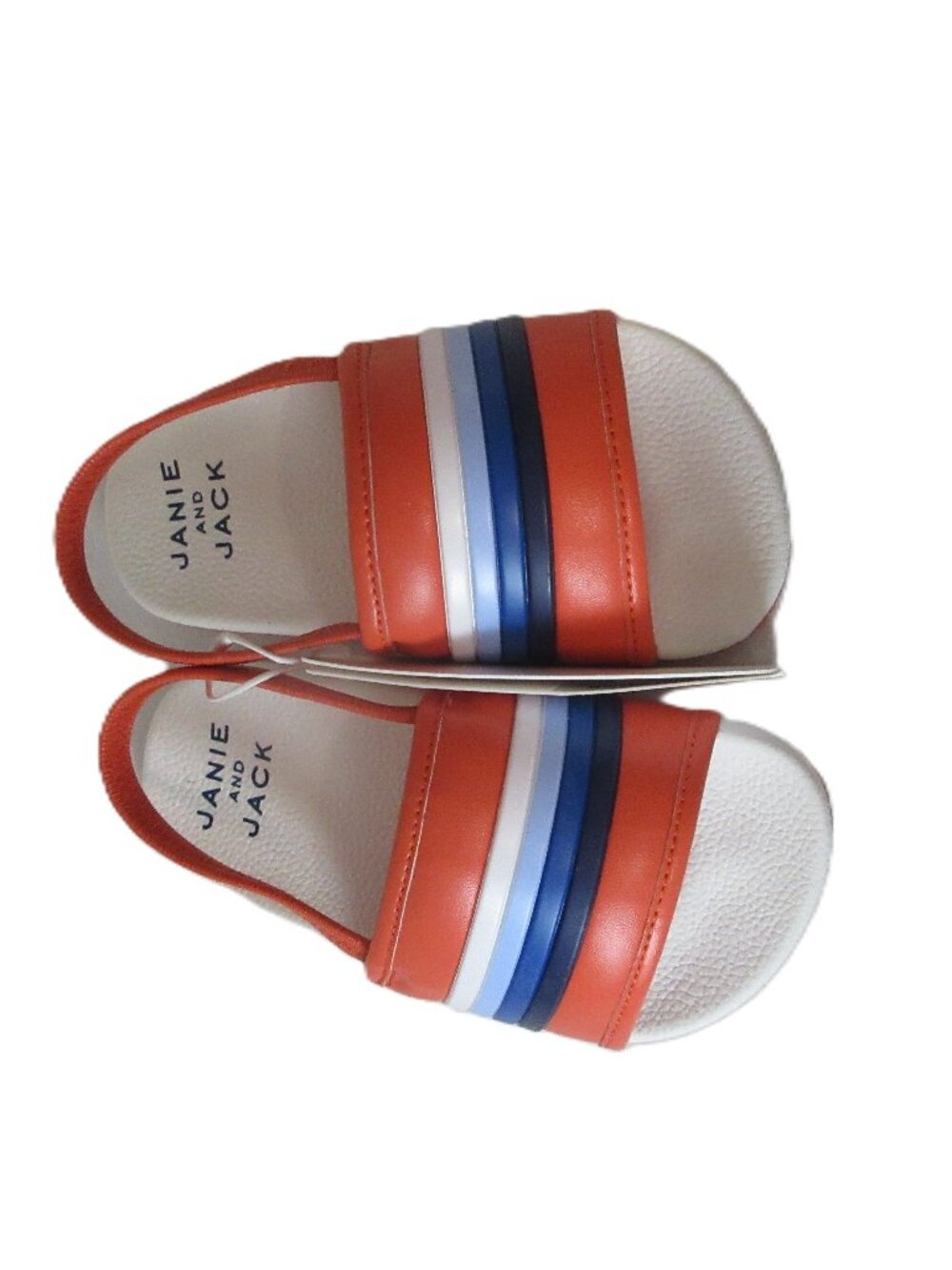 Janie & Jack Unisex Stripe Pool Slides Red Toddler Size 6